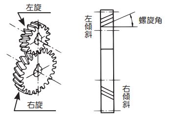 齒線相對于軸傾斜成一定角度