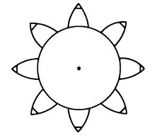 以漸開曲線作為齒形，齒數為 8 的齒輪